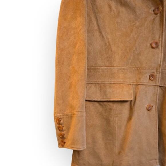 Terry Lewis Genuine Leather Blazer Jacket Women’s Medium Tan Brown - Picture 7 of 8